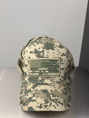 NEW US Flag Patch Tactical Camo mesh baseball hat - brand Pit Bull